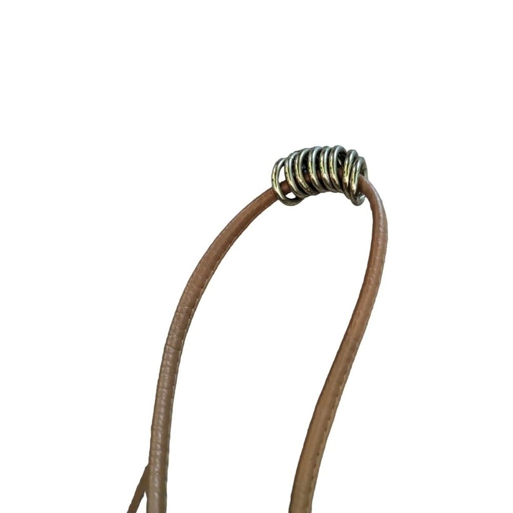 Aeropostale Cognac Brown Faux Leather Bucket Crossbody Fringed Bag - Picture 10 of 12